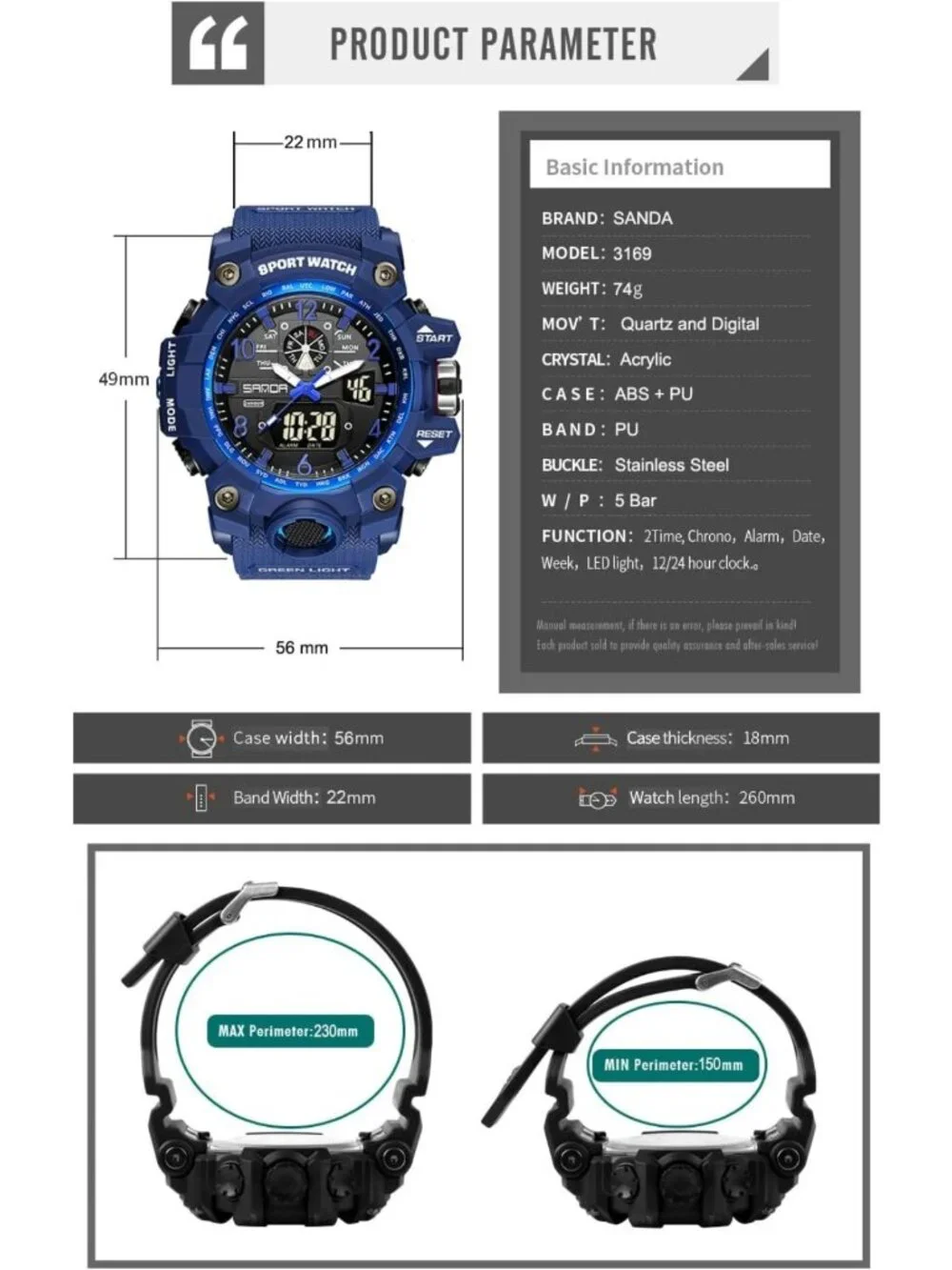 Men's Waterproof Military Sports Watch - Multi-Function LED Alarm & Stopwatch